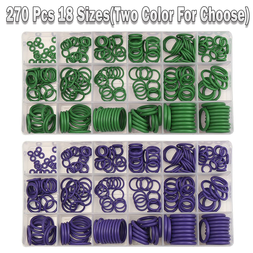 Rubber O-Ring 270Pcs R134A Car Airconditioning Sealing Set