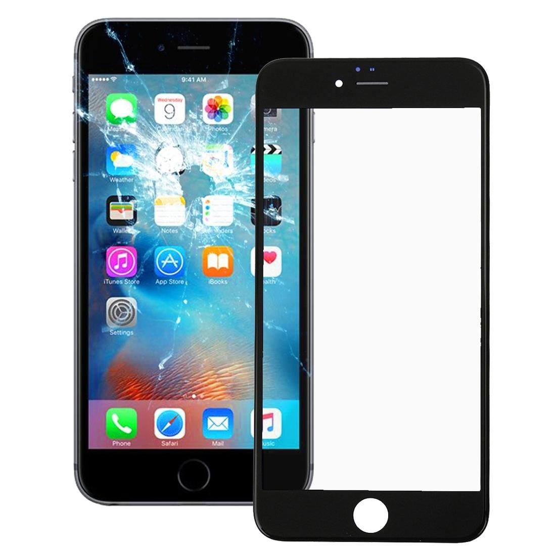 Front Screen Outer Glass Lens with Front LCD Screen Bezel Frame for iPhone 6s (Black)