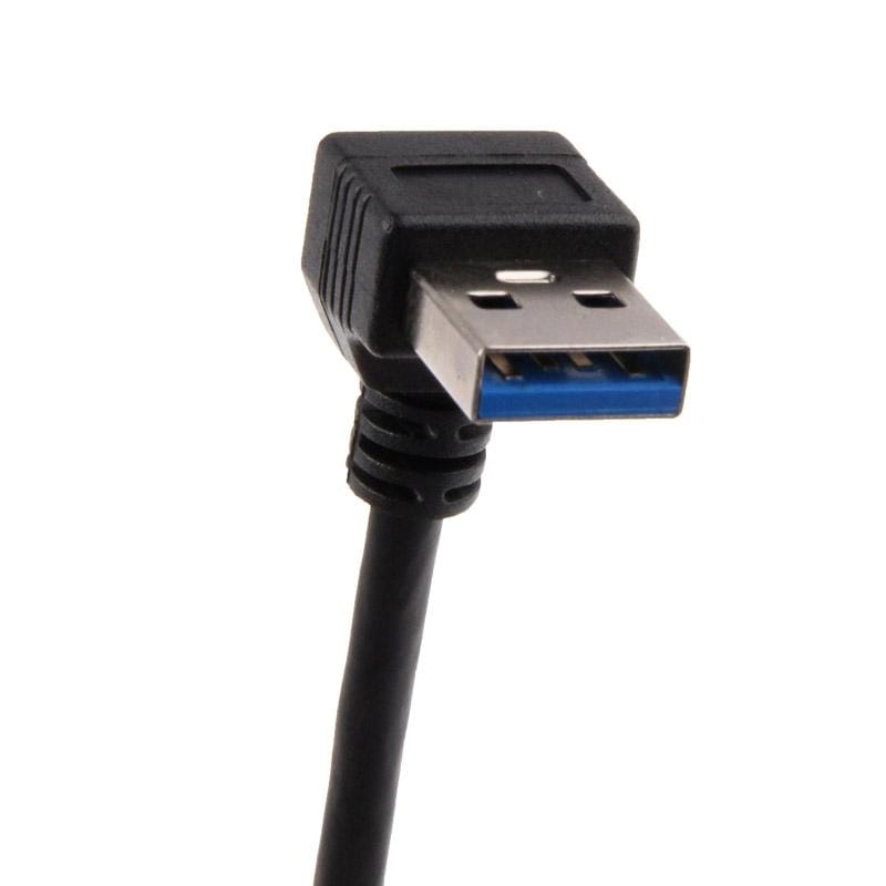 USB 3.0 Down Angle 90 degree  Extension Cable Male to Female Adapter Cord, Length: 15cm