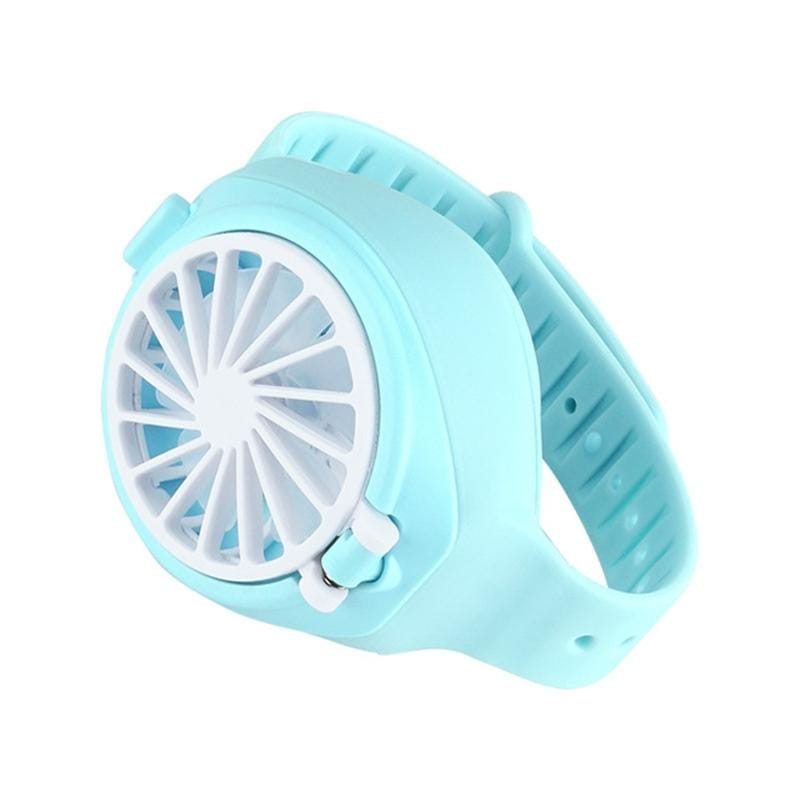 USB Mini Charging Lazy Watch Small Fan Creative Student Child Gift (Blue)