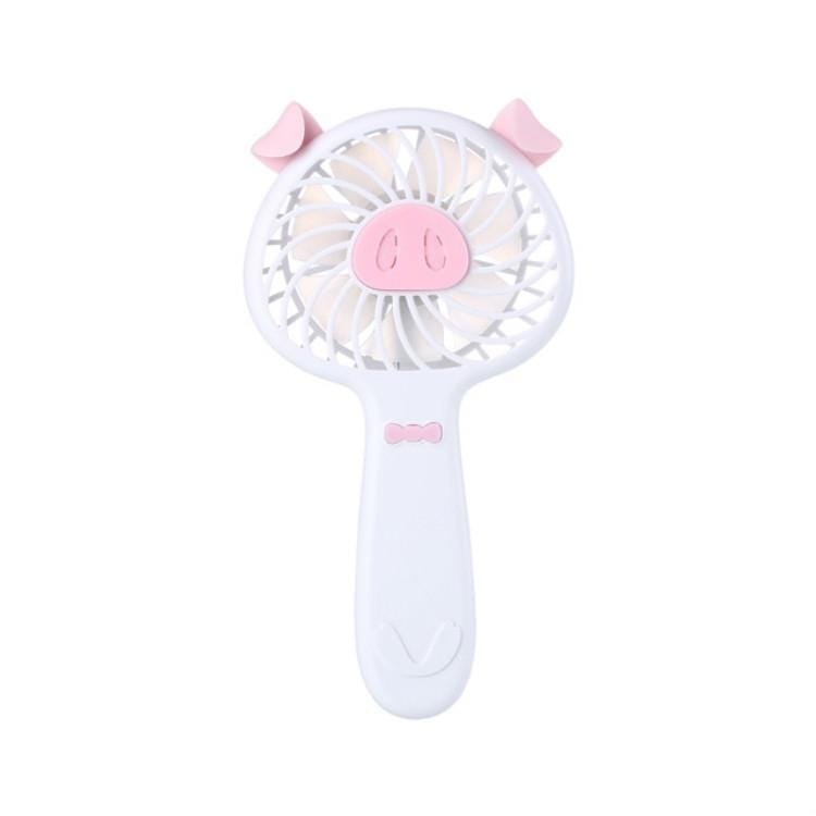 Handheld Mini Piggy Portable Cartoon USB Rechargeable Fan (White)