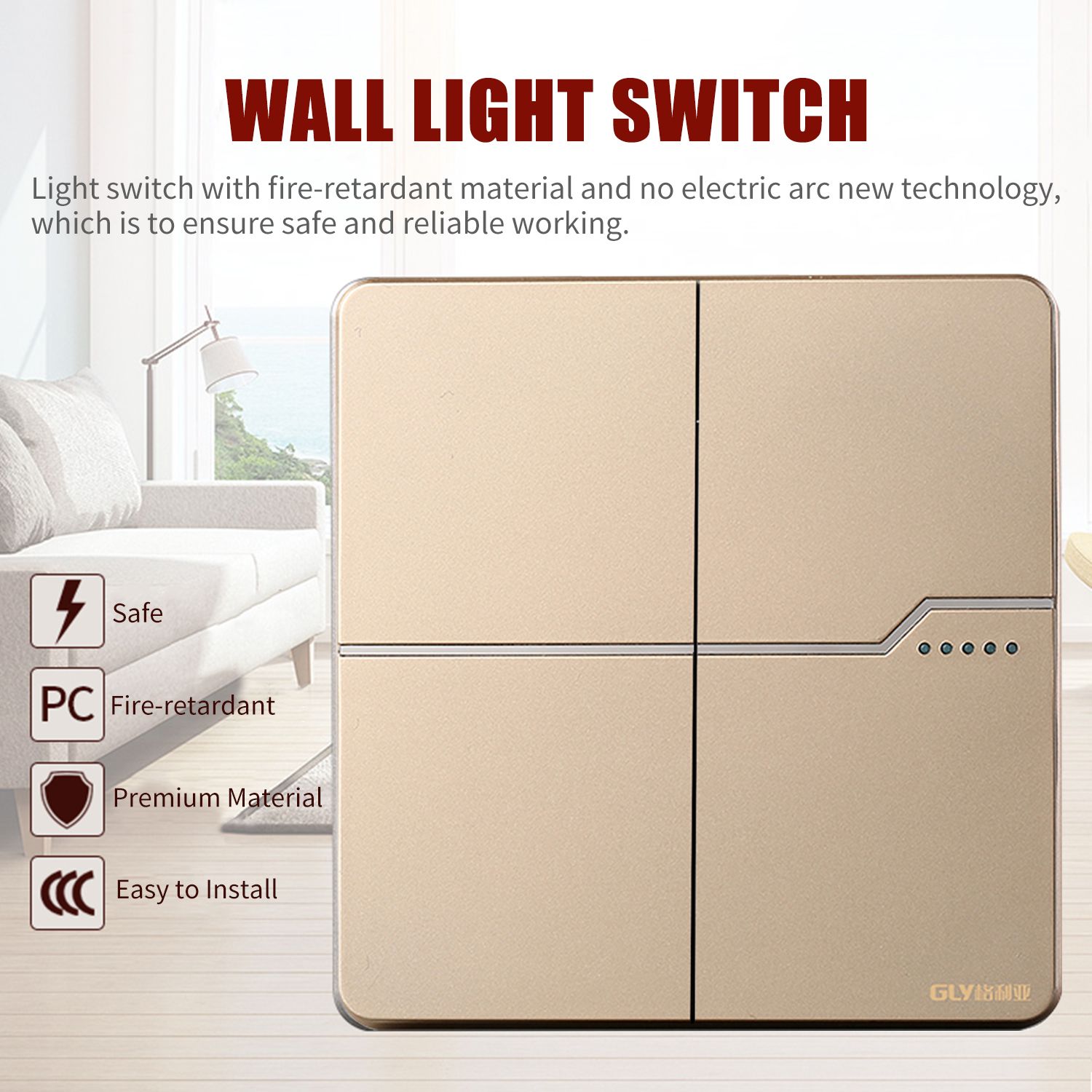 Light Switch 15A 250V Single Pole Double-Pole 3-Way - Single Pole