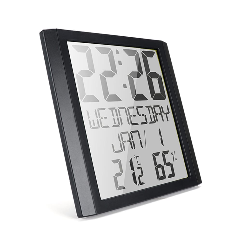 Digital Wall Clock with Temperature & Humidity 8.6'' Large