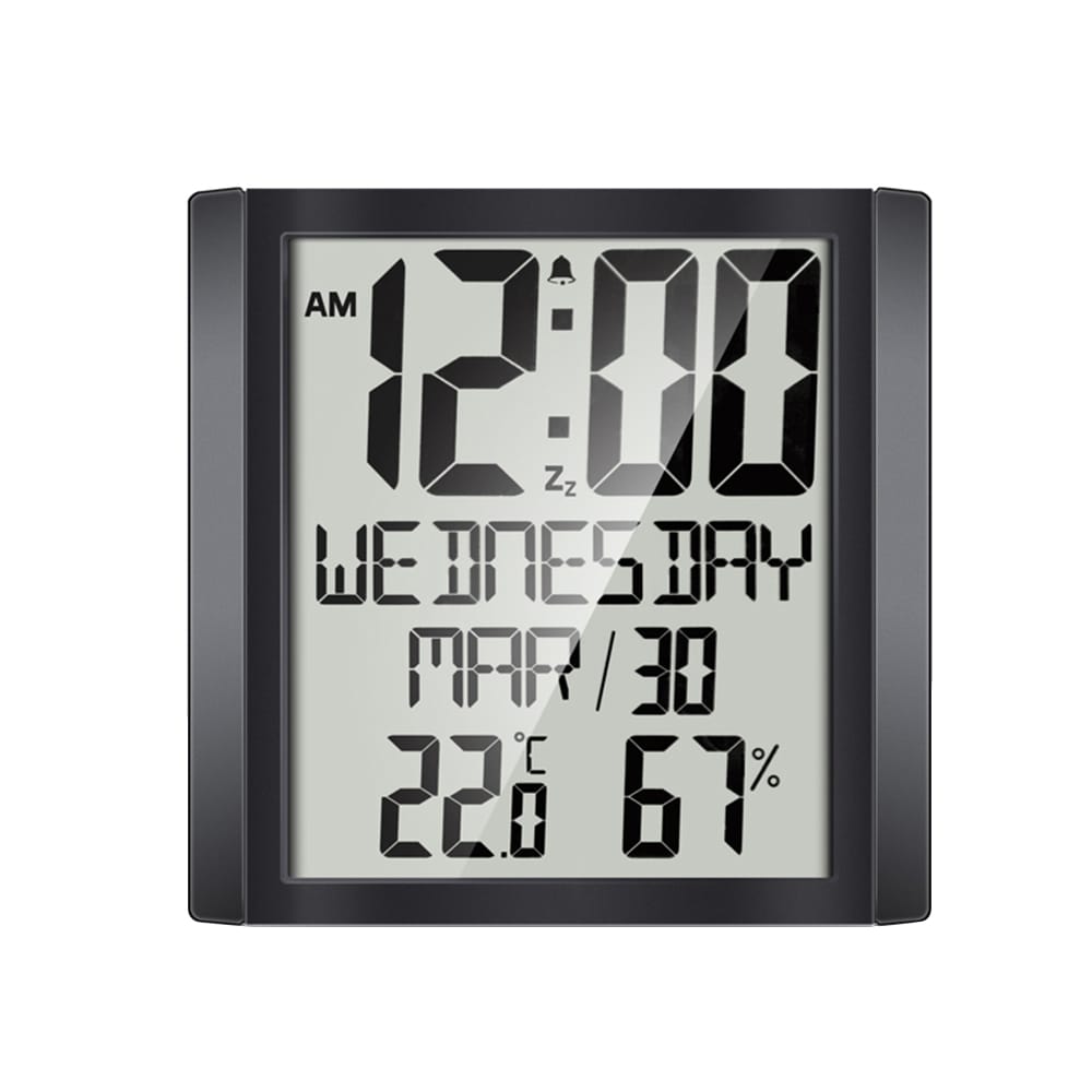 Digital Wall Clock with Temperature & Humidity 8.6'' Large