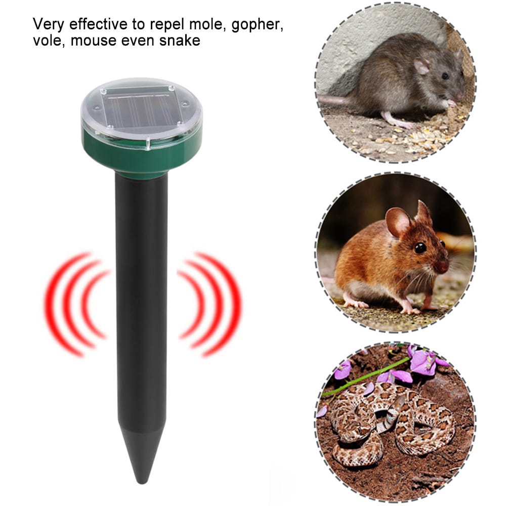 Solar Powered Mouse Repeller Ultrasonic Pest Repeller Gopher