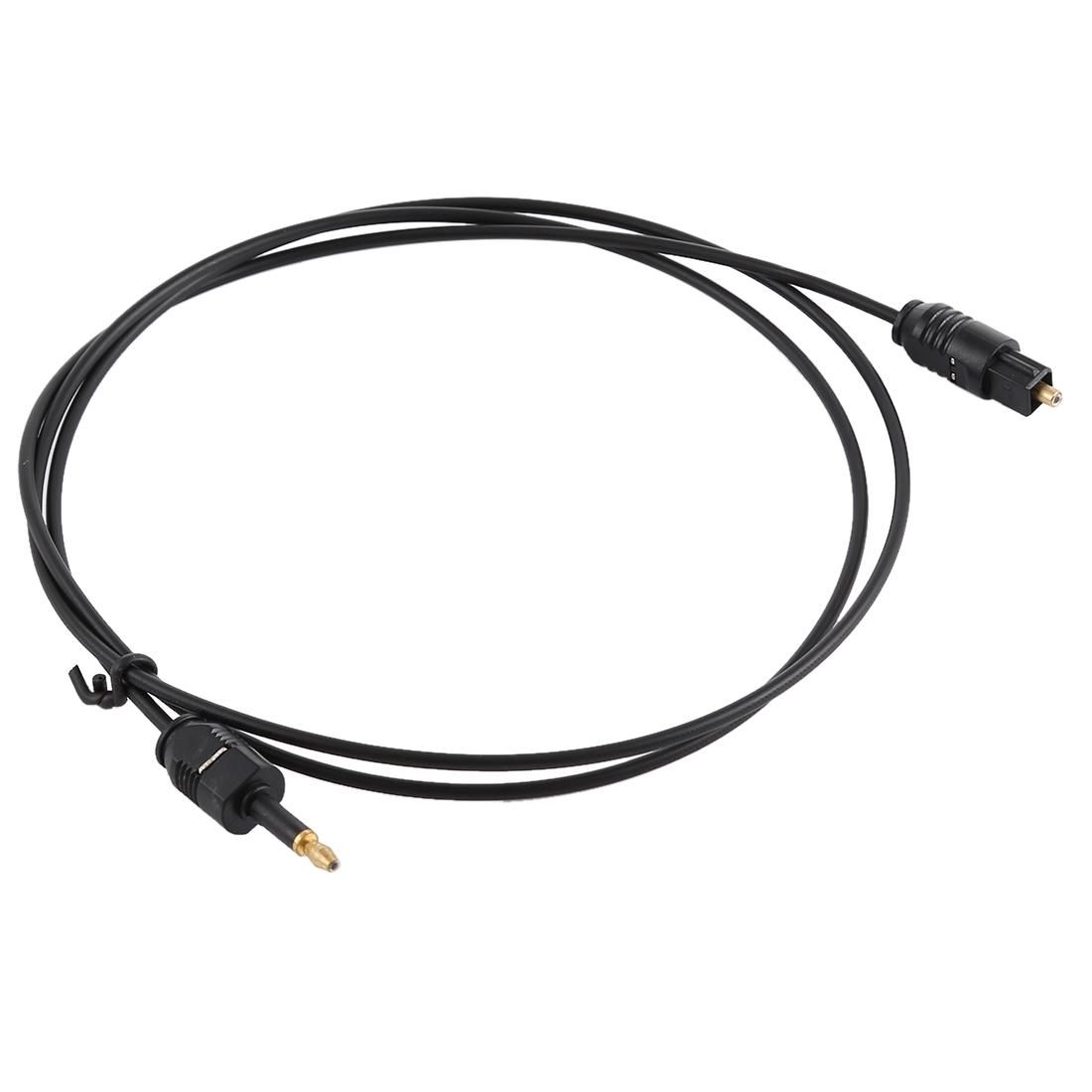 TOSLink Male to 3.5mm Male Digital Optical Audio Cable, Length: 0.8m, OD: 2.2mm (Black)