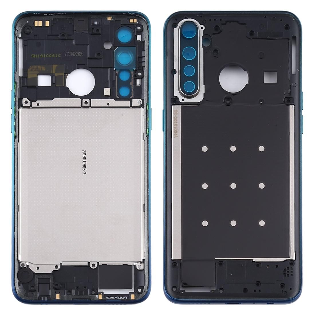 Middle Frame Bezel Plate with Side Keys for OPPO Realme 5 Pro / Q (Green)