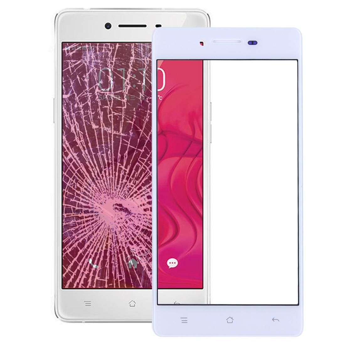 For OPPO R7 Front Screen Outer Glass Lens (White)