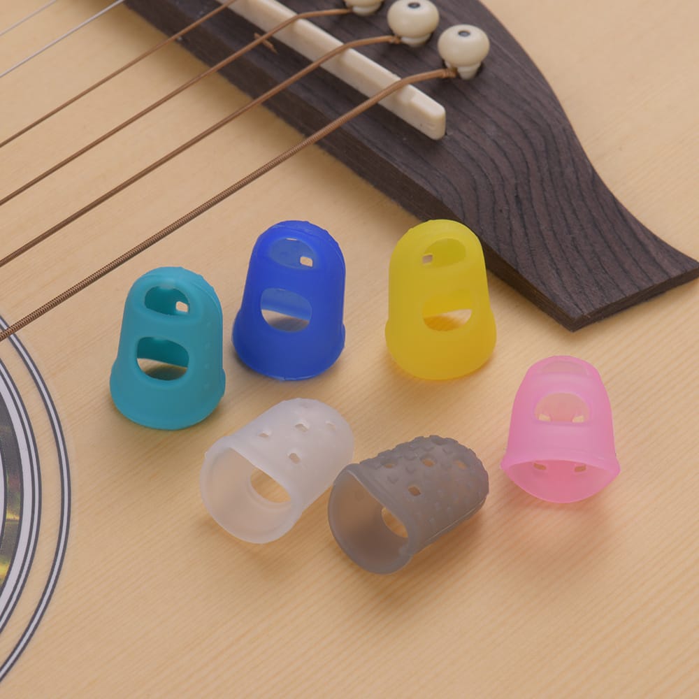 6pcs Guitar Silicone Finger Fingertip Protectors for Guitar - S Size