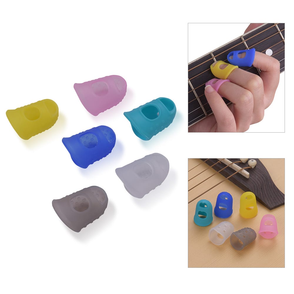 6pcs Guitar Silicone Finger Fingertip Protectors for Guitar - S Size