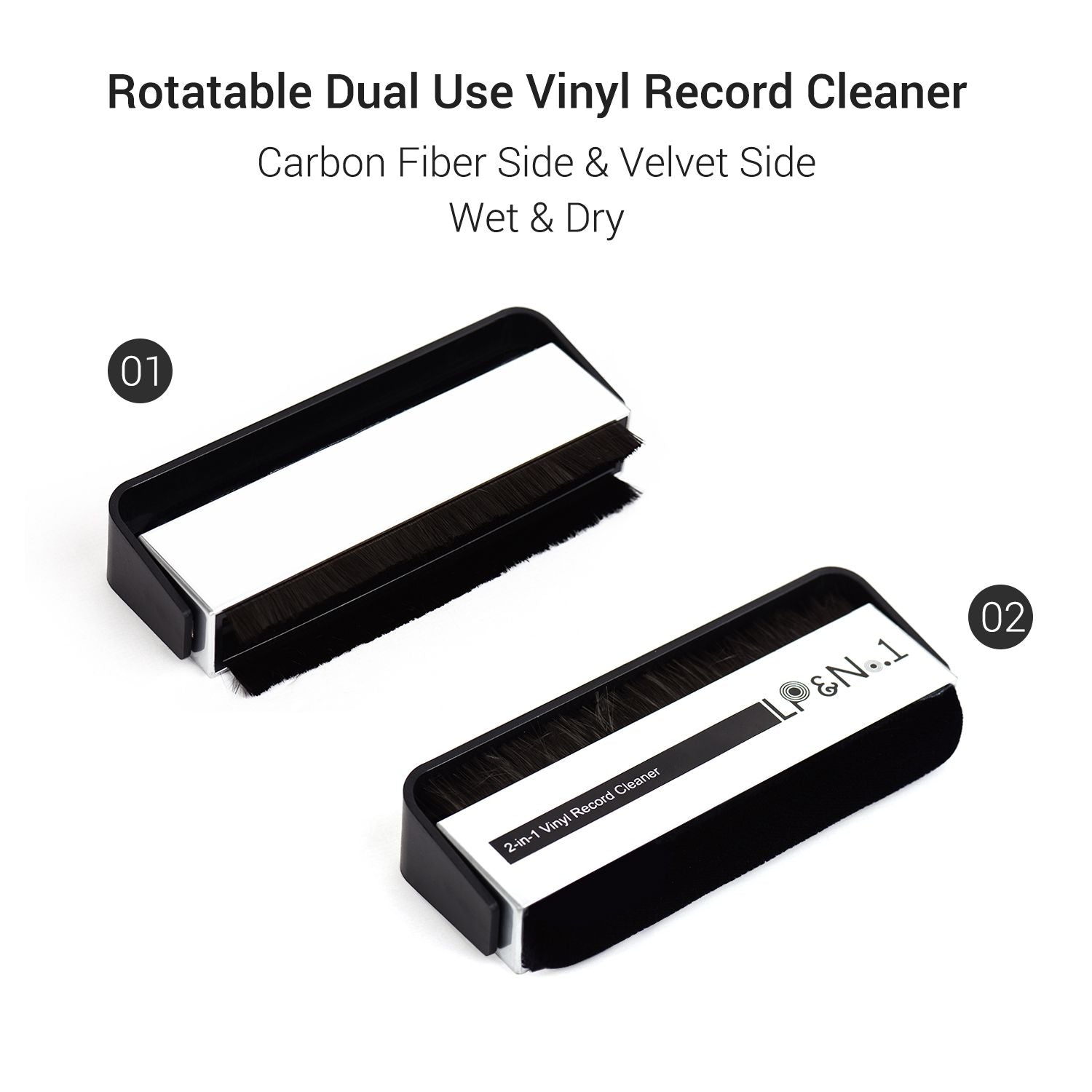 2 in 1 Vinyl Record Cleaning Brush Wet and Dry Dual Use