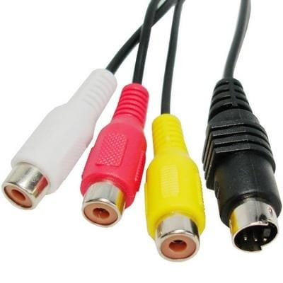 4-pin S-Video TV to RCA Converter AV female Cable Adapter, Length: 20cm