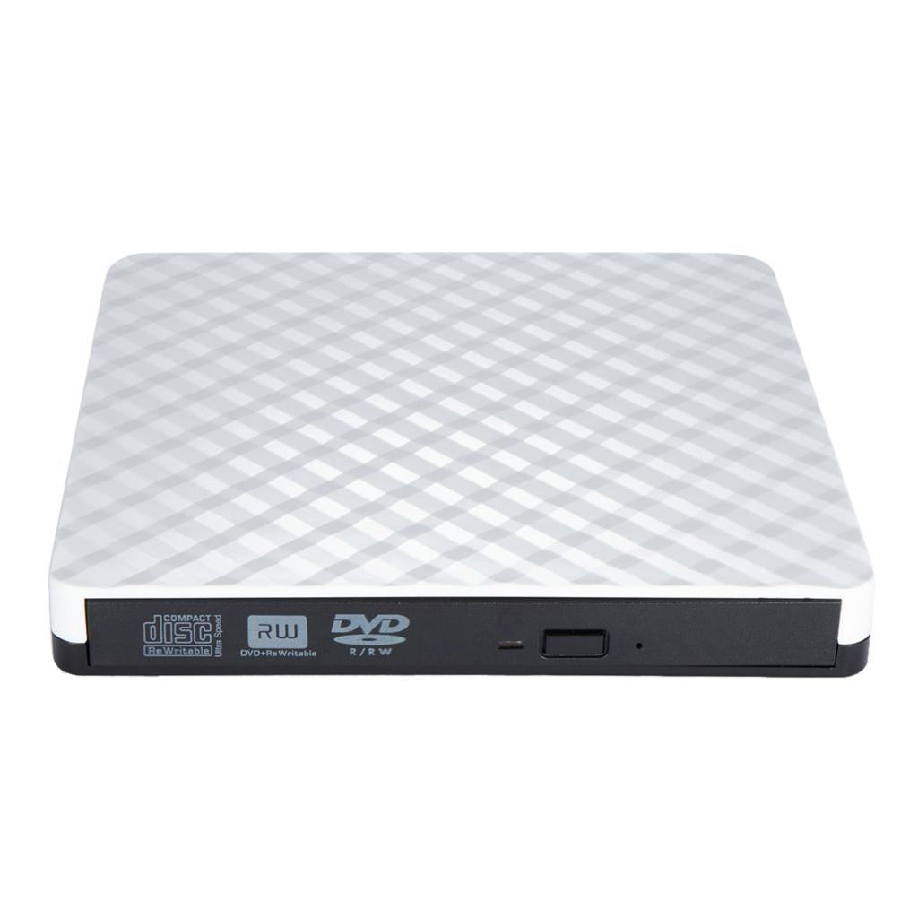 External USB 3.0 High-speed Slim DVD Burner Optical Drive for Desktop White