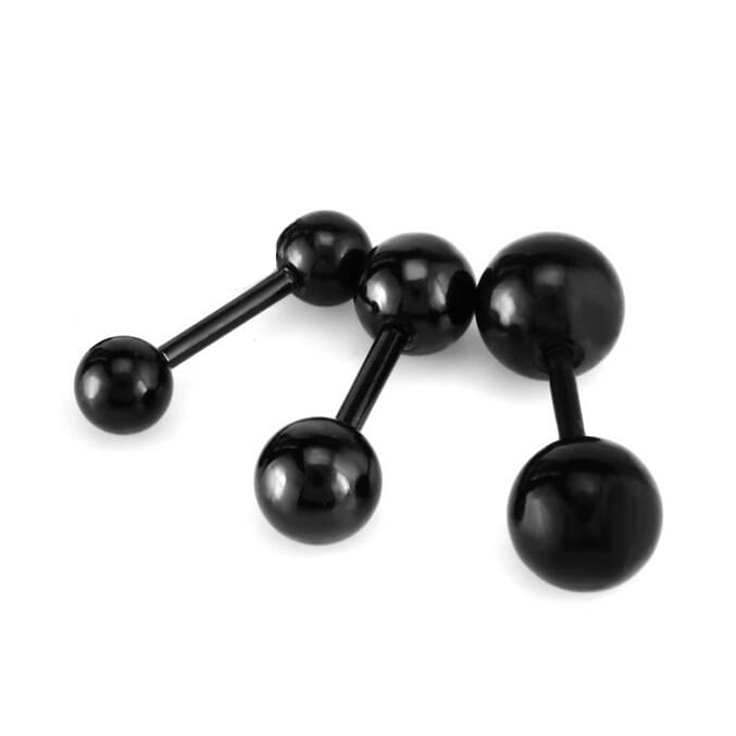 3Pcs Surgical Steel Barbell Ear Bone Rings Body Piercing Black