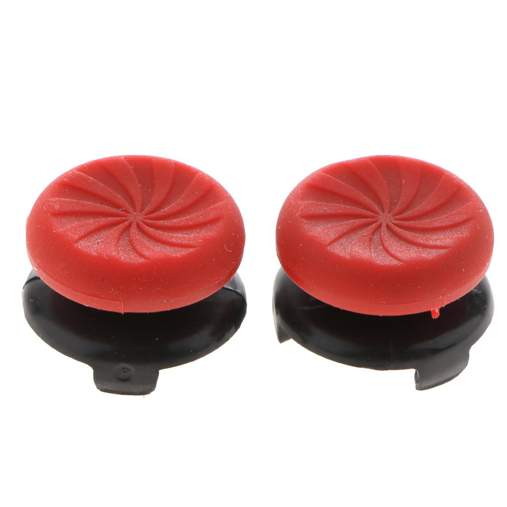 2Pcs Thumb Grips Protector Cap Cover For Playstation 4 PS4 Controller Red