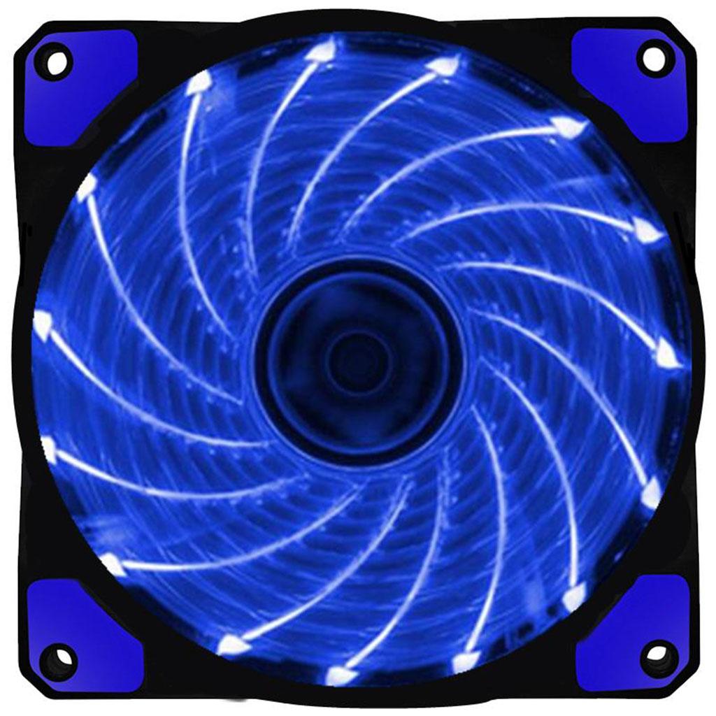 4/3Pin 120mm Computer LED Case Cooling Fan 12cm 15 LED blue