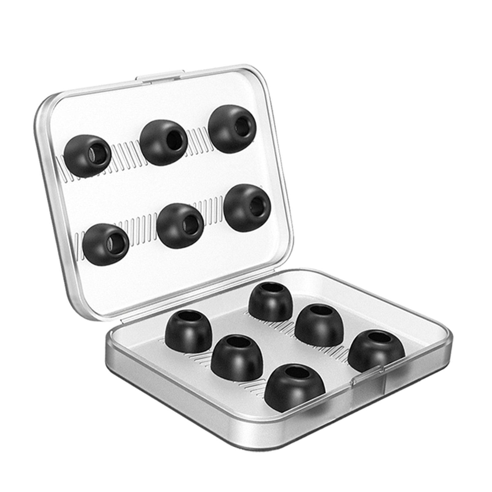 12Pcs Earbuds Ear Tips with Storage Box for Apple AirPods Pro 3 black