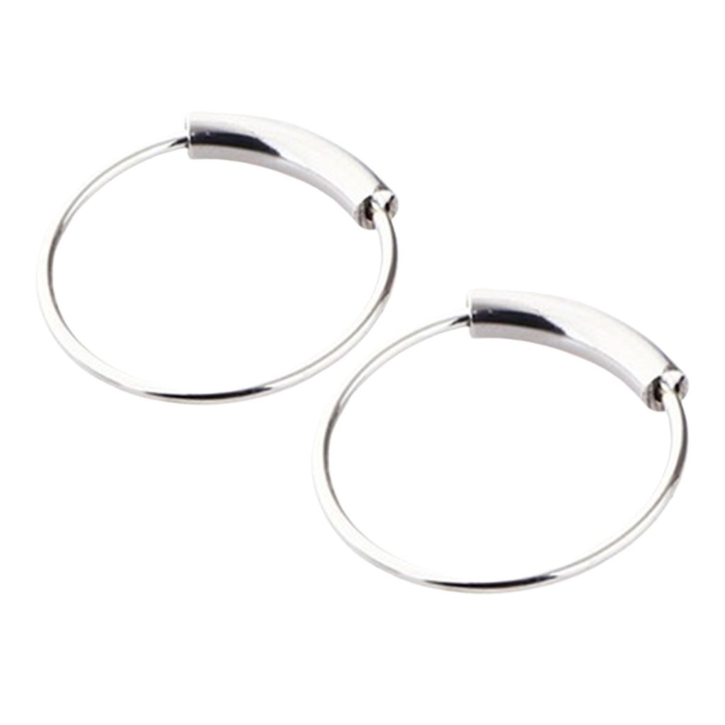 2pcs Nose Ring Nose Hoop Tragus Helix Ear Piercing Steel Ring 6mm Silver