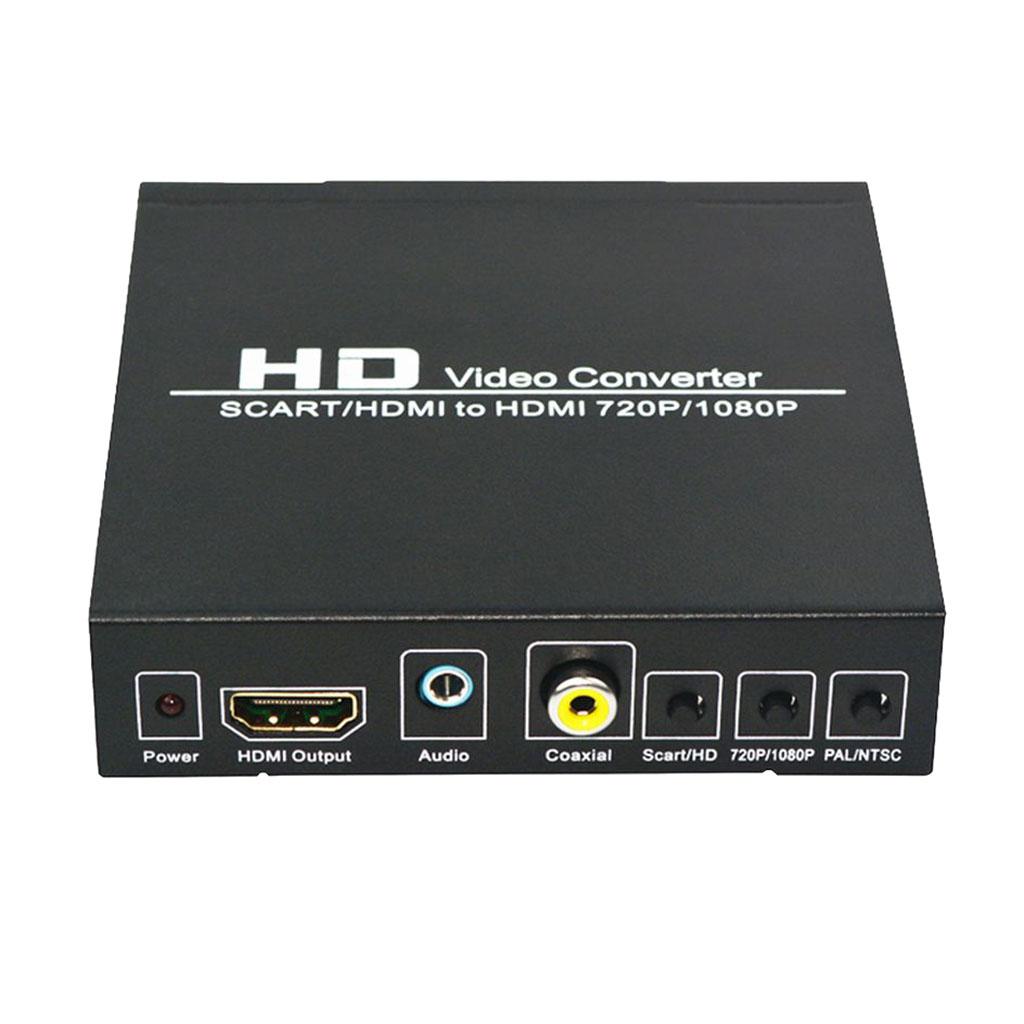 1Pack SCART to HDMI Converter Support HDMI Connector Output Metal Black