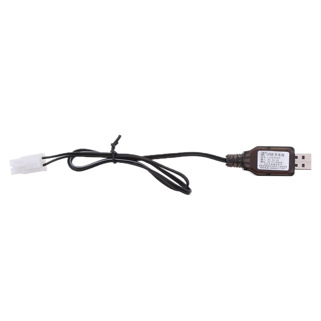 6V USB to L6.2-2P Plug NI-MH/NI-Cd Battery Charging Cable for RC Drone Toys