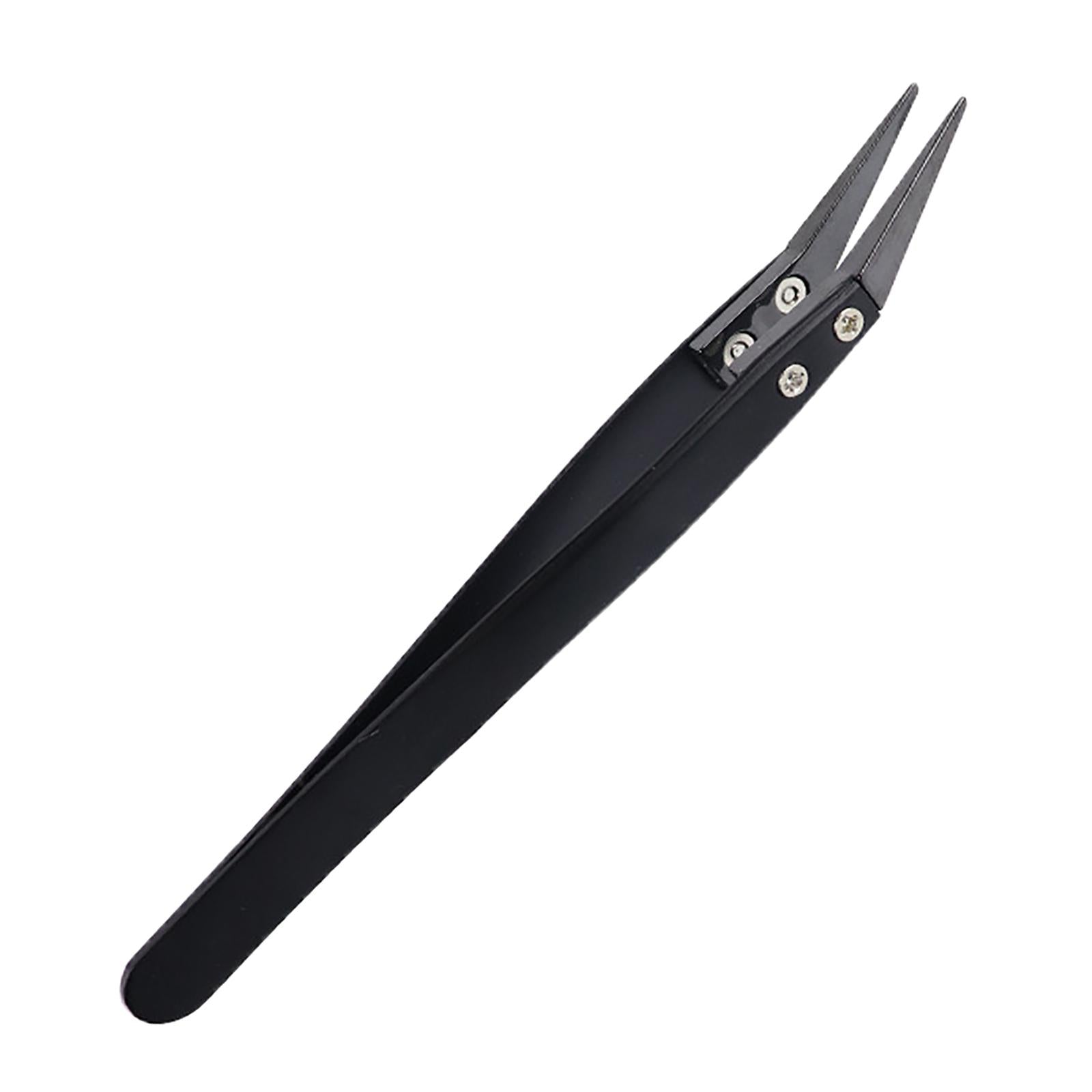 Ceramic Tweezers Maintenance Tool for Soldering Point Circuit Board Welding Small Curved Tips