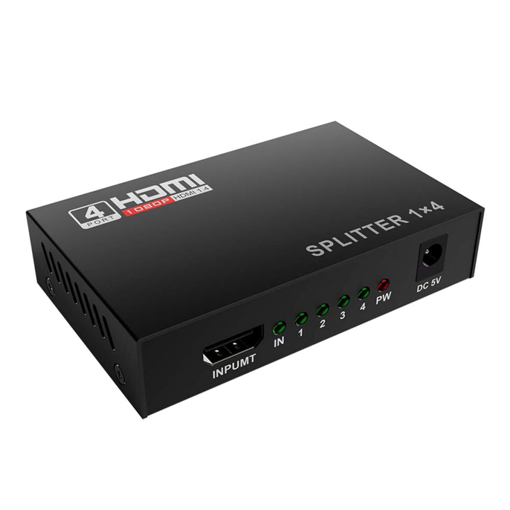 HDMI Splitter Box Full HD 1080p Video 1 Port to 4 Port Split Out V1.4 Power