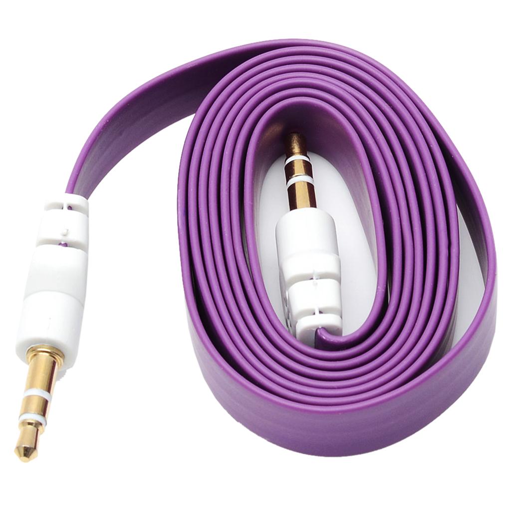 3.5mm Jack Male to Male Audio Cable Cord for Computer Mobile Phone Purple