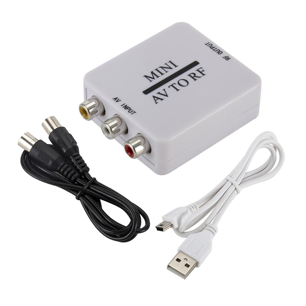 Mini Rca Cvsb AV to RF Adapter 67.25Mhz 61.25Mhz Video Audio TV Signal Switc