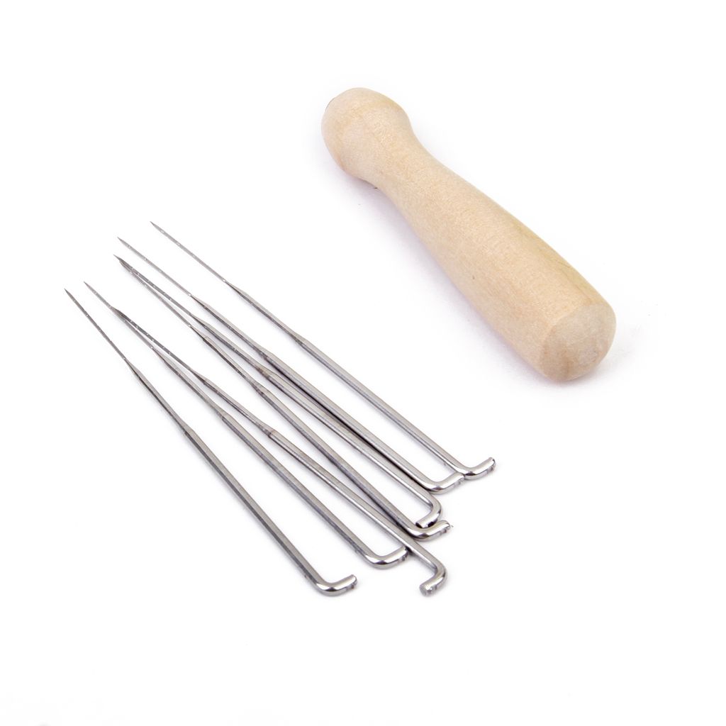 Set 7pcs Felting Needles with Wood Handle Wool Felt Tool Felting Starter Kit