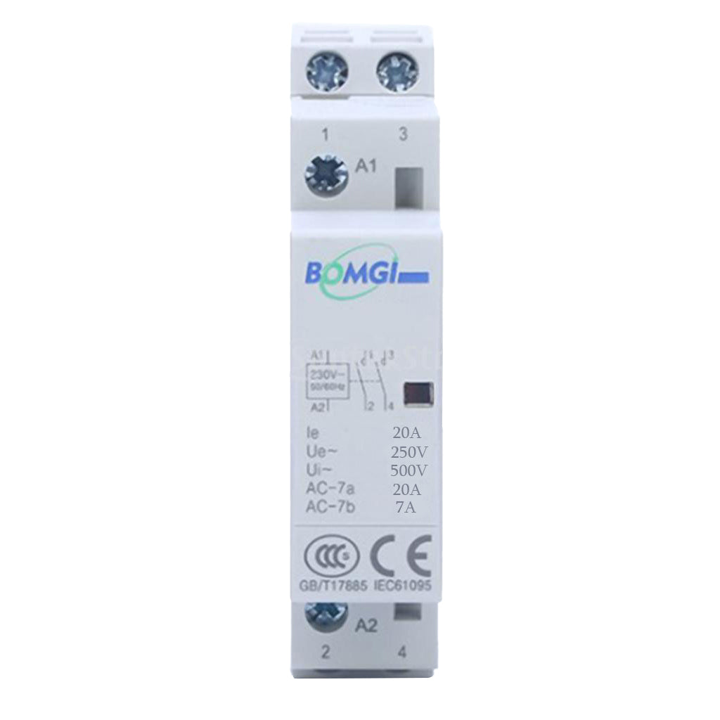 AC-Contactor-230V-20A-2-Pole-Universal-Circuit-Control-DIN-Rail-Mounted