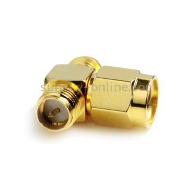 RP-SMA Male to 2 RP-SMA Female Adapter , Gold Plated