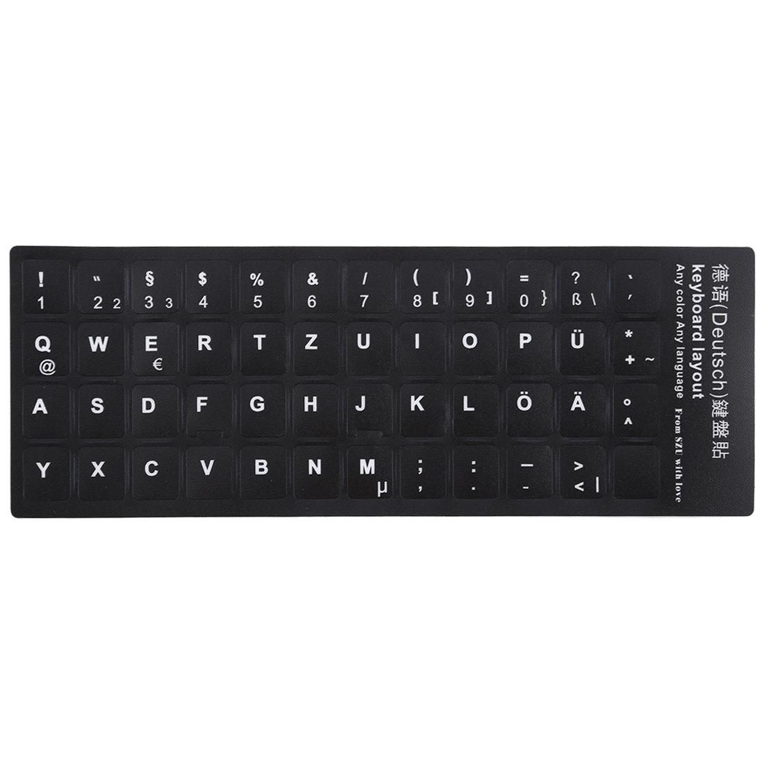 German Learning Keyboard Layout Sticker for Laptop / Desktop Computer Keyboard