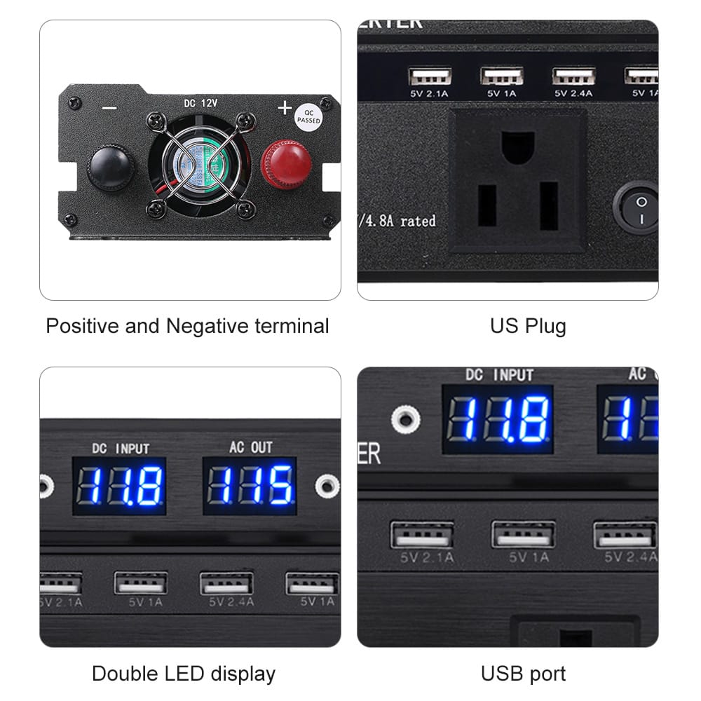 Car Inverter 3000W 4000W 5000W 12V/24V 110/220V DC to AC - 5000W 24V-220V 50Hz