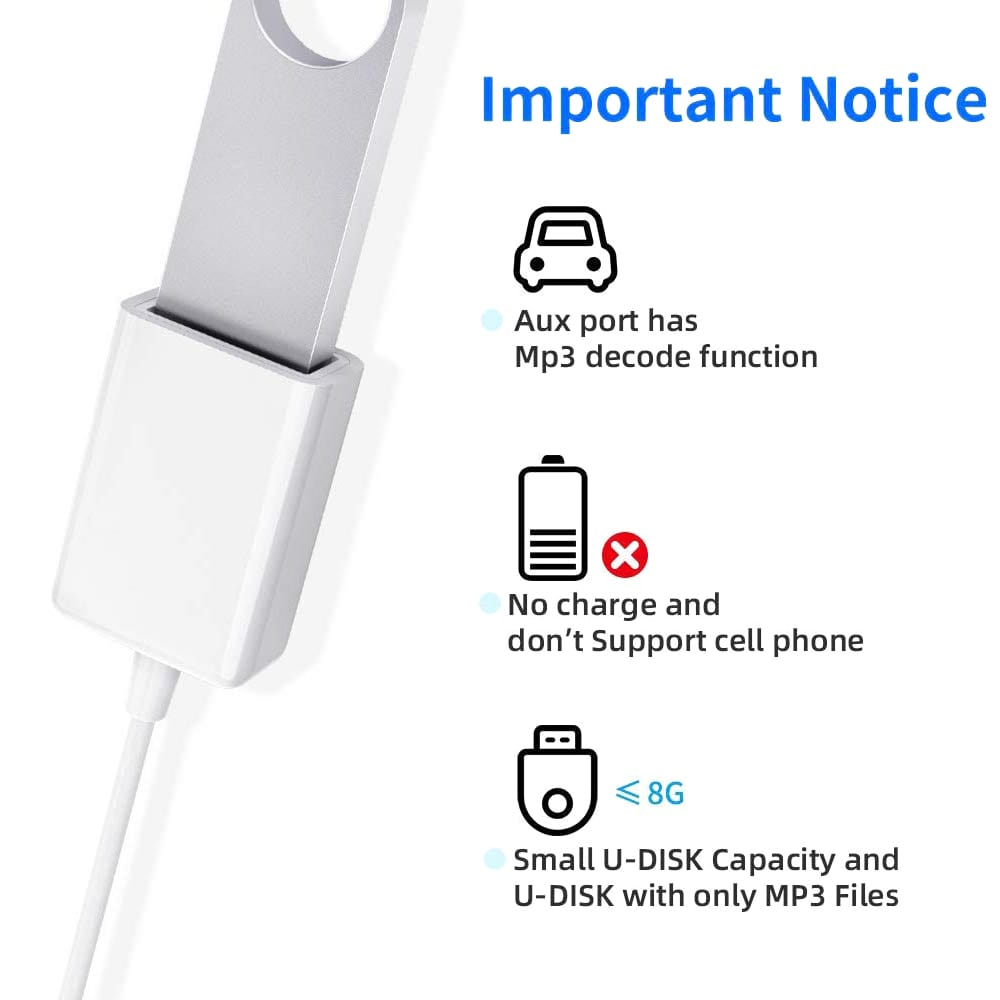 USB Aux Audio Cable Adapter 3.5mm Male Jack Plug to 2.0