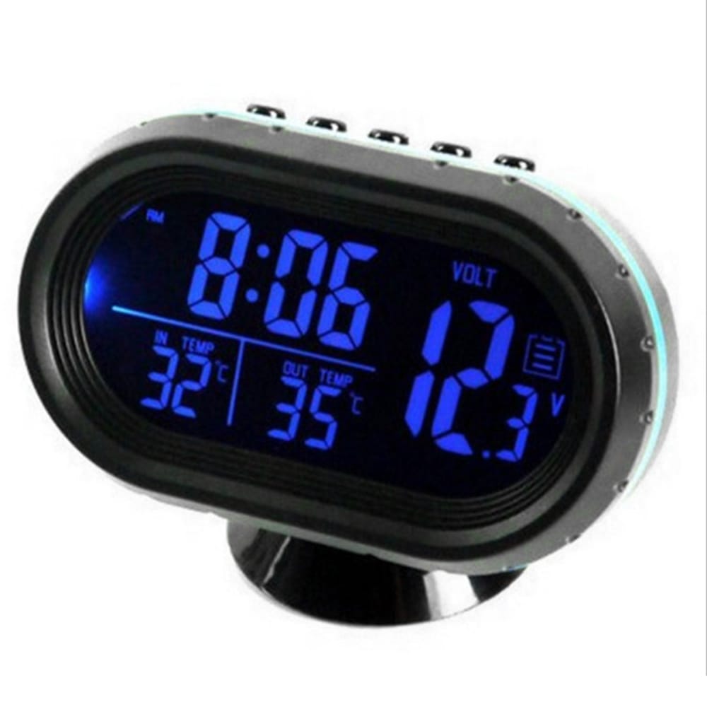 Car Thermometer Digital Clock DC 12V Automobile Clock LED