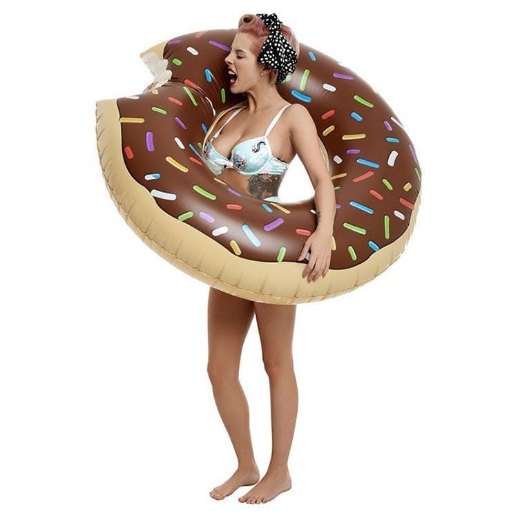 Water Fun Inflatable Donut Shaped Floating Swimming Ring, Inflated Size: 70 x 70cm (Coffee)