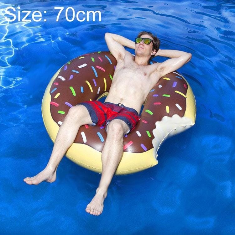 Water Fun Inflatable Donut Shaped Floating Swimming Ring, Inflated Size: 70 x 70cm (Coffee)