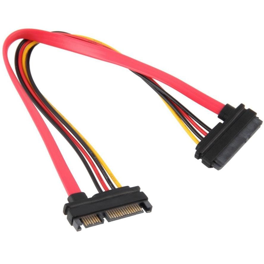 15 + 7 Pin Serial ATA Male to Female Data Power Extension Cable for SATA HDD, Length: 26cm (Style1)