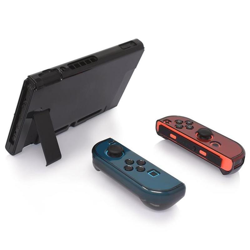 Hard PC Protection Cover for Nintendo Switch NS Case Detachable Crystal Plastic Shell Console Controller Accessories (Black)