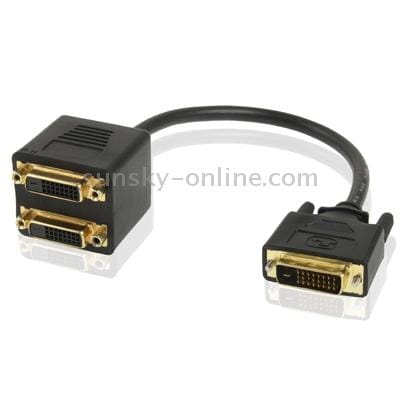 24+1 DVI Male to 2 DVI Female Cable Adapter, Length: 30cm (Black)