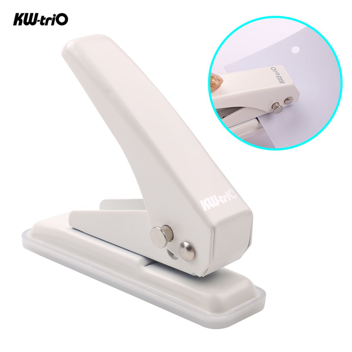 KW-trio Mini Metal Single Hole Punch 1-Hole Paper Puncher 20