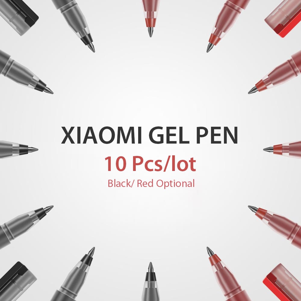 10 Pcs Xiaomi Gel Pen Black 0.5mm Refill Neutral Pen Smooth