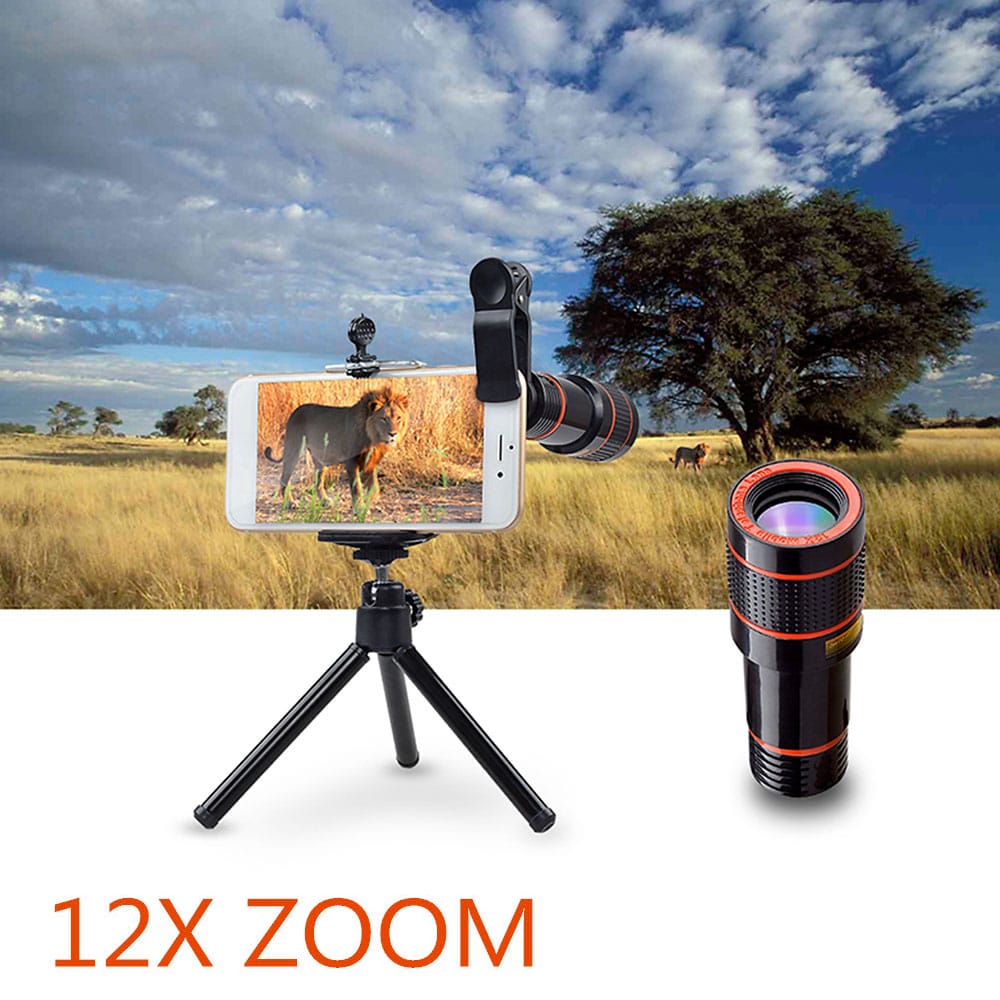 Phone Camera HD Lens Universal Clip-on 12X Zoom Cell Phone