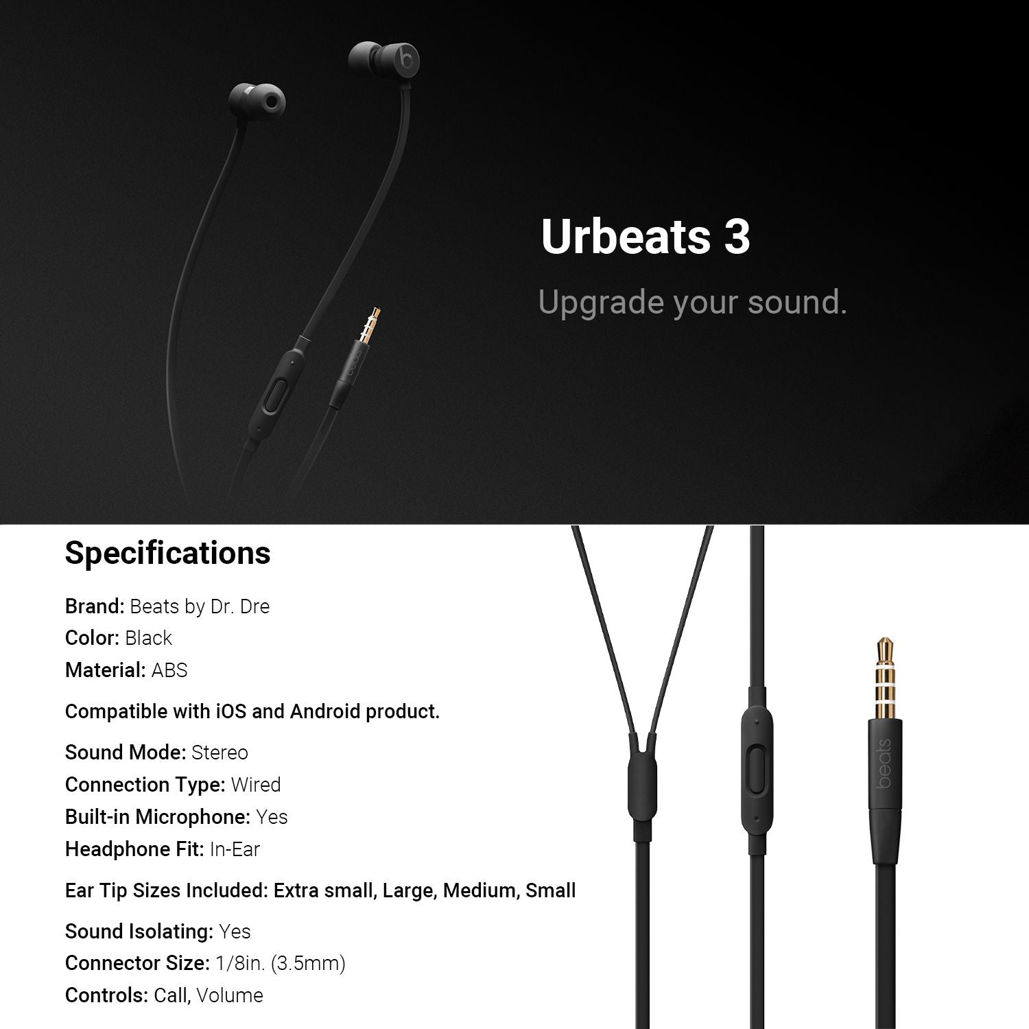 Beats by Dr. Dre - UrBeats 3 Earphones with 3.5mm Plug