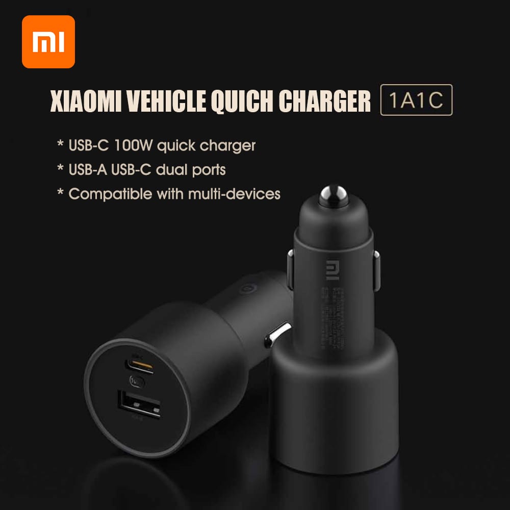 Xiaomi Vehicle Quick Charger Charge Adapter Dual USB-A USB-C