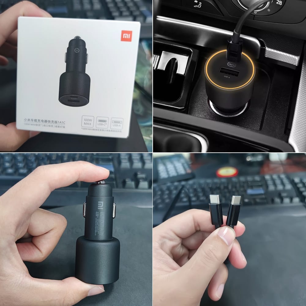 Xiaomi Vehicle Quick Charger Charge Adapter Dual USB-A USB-C