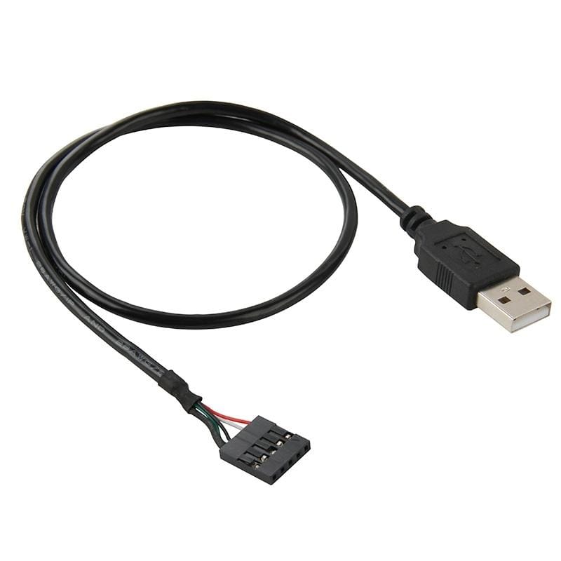 5 Pin Motherboard Female Header to USB 2.0 Male Adapter Cable, Length: 50cm