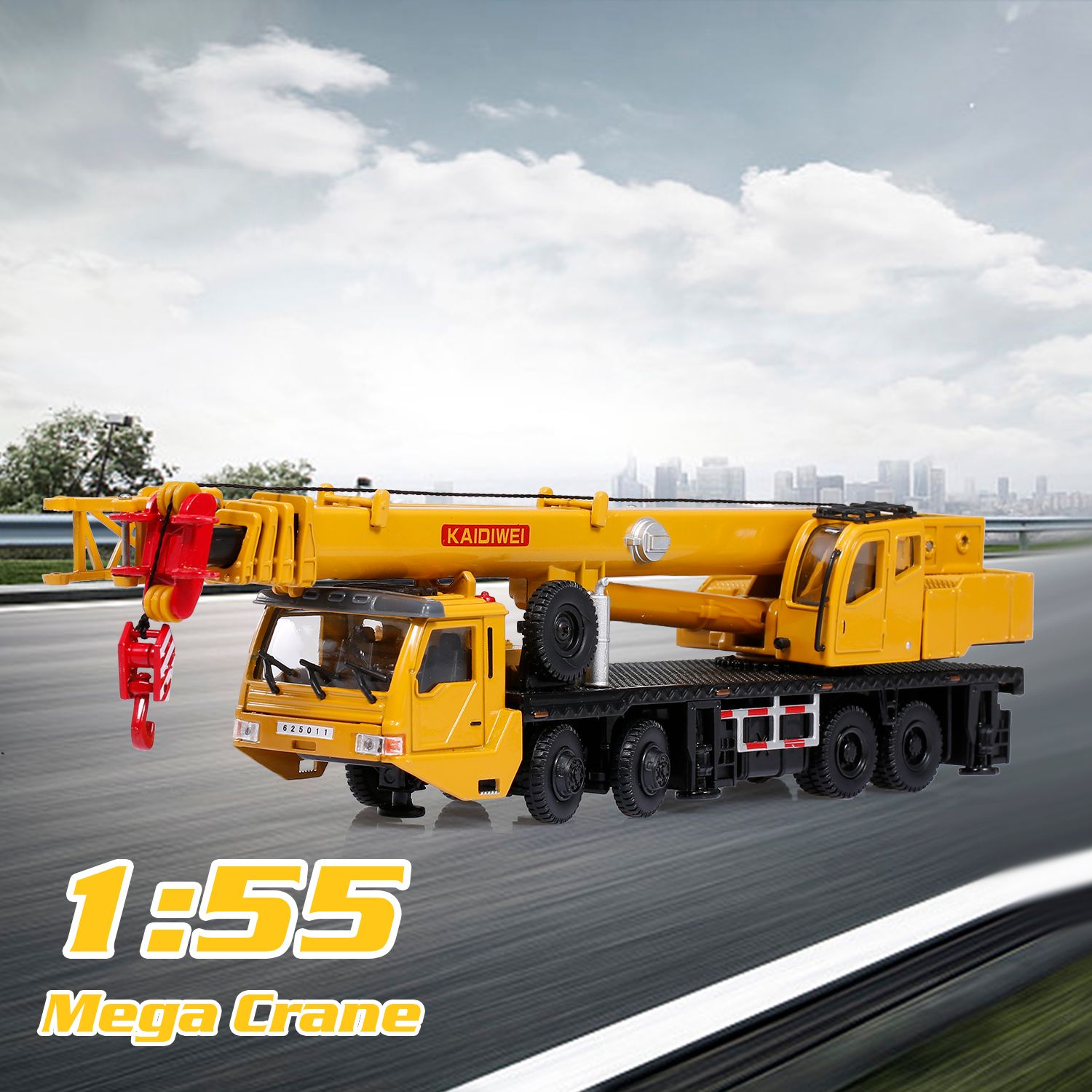 1:55 Mega Crane Lifter Alloy Diecast Model with Steering