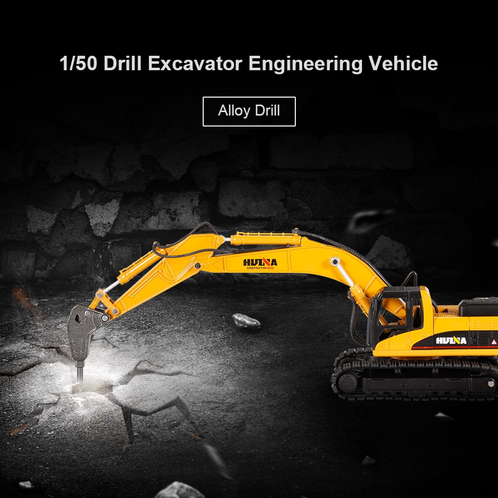 HUI NA TOYS 1711 1/50 Drill Excavator Engineering Vehicle