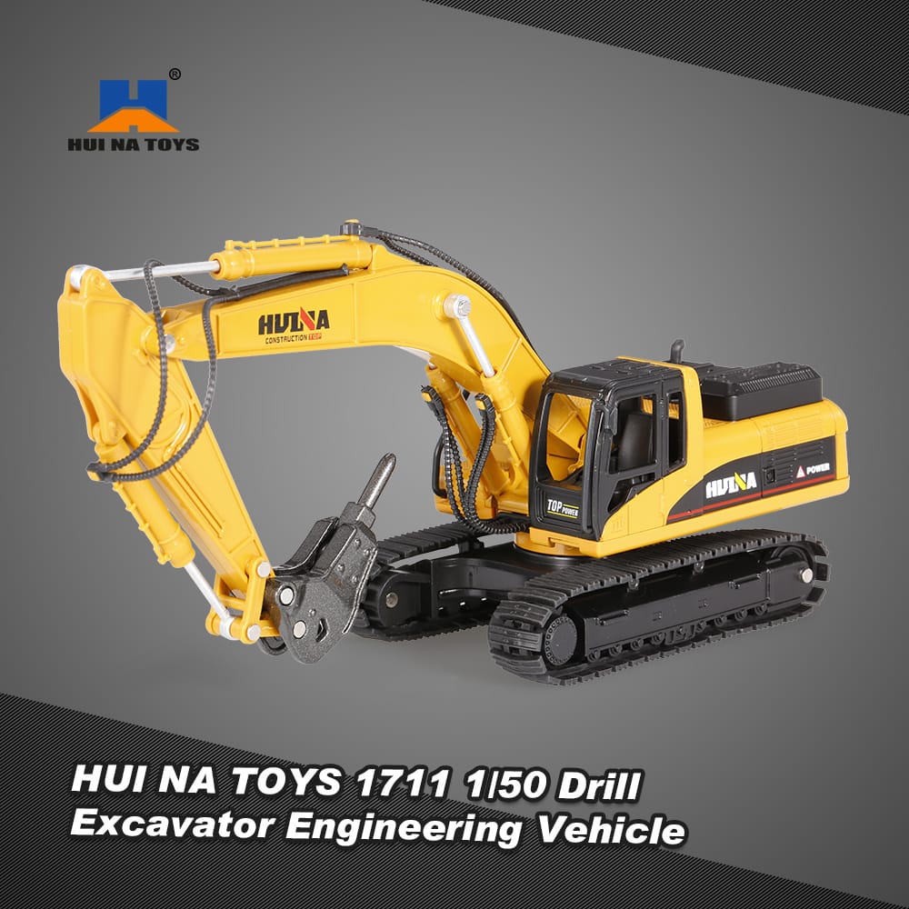 HUI NA TOYS 1711 1/50 Drill Excavator Engineering Vehicle